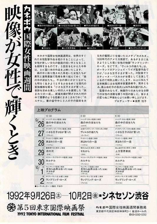 Tokyo International Film Festival 1992 Japan Mini Movie Poster Chirashi Flyer B5