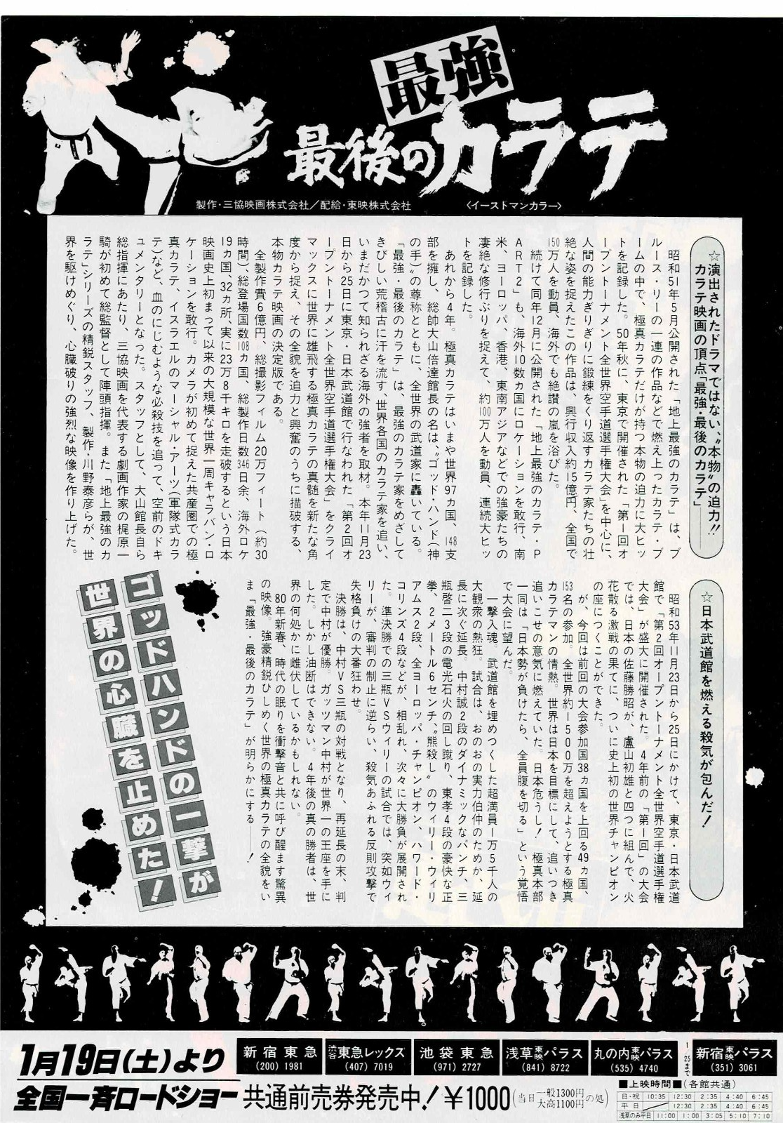Saikyou Saigo no Karate 80 Japanese Original Mini Movie Poster Chirashi Flyer B5