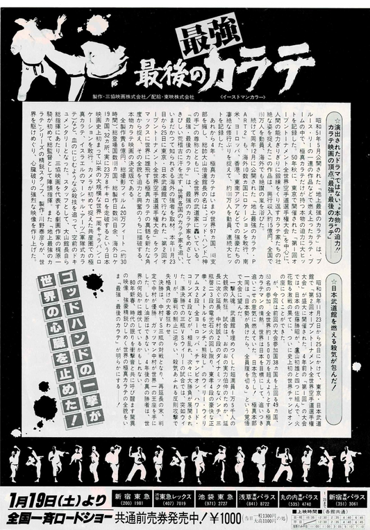 Saikyou Saigo no Karate 80 Japanese Original Mini Movie Poster Chirashi Flyer B5