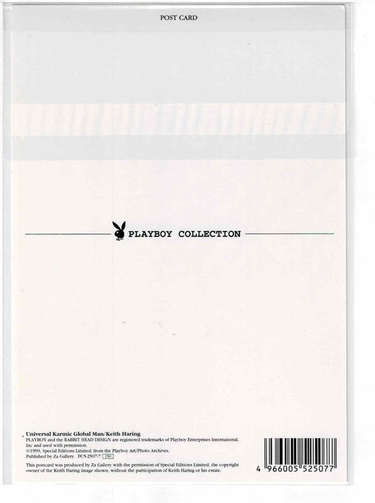 Keith Haring Playboy Collection Postcard 1999 Universal Karmic Global Man NOS RR